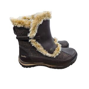 Jambu Women's‎ Eskimo Dark Brown Boots Fur Lined Size 9.5 New with Box Zip Up